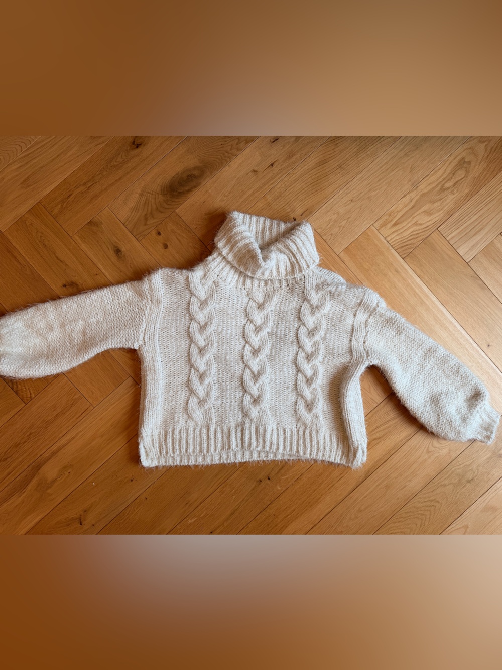 Sage The Label Cream Cable Knit Open Back Sweater M